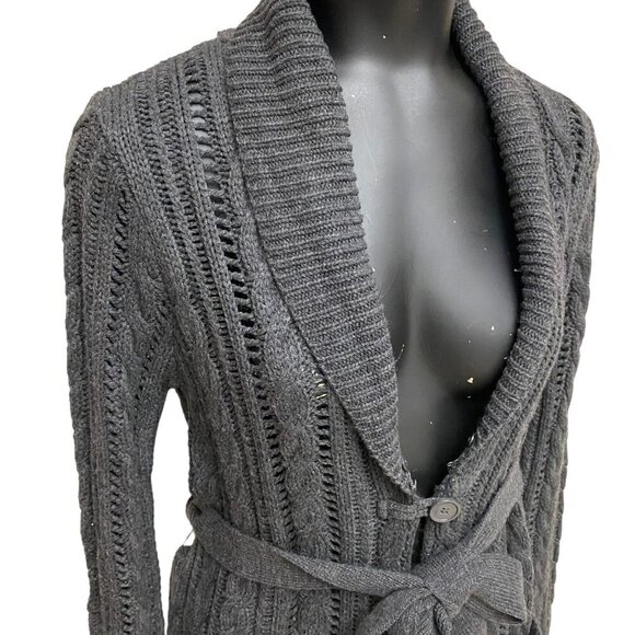 NEW Romeo & Juliet Couture Charcoal Gray Long Cardigan Sweater Size Small - Picture 2 of 7